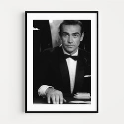 Photographie N&B Sean Connery, James Bond 007 contre Dr No