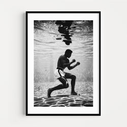 The French Print - Photographie N&B Mohamed Ali Training Under Water