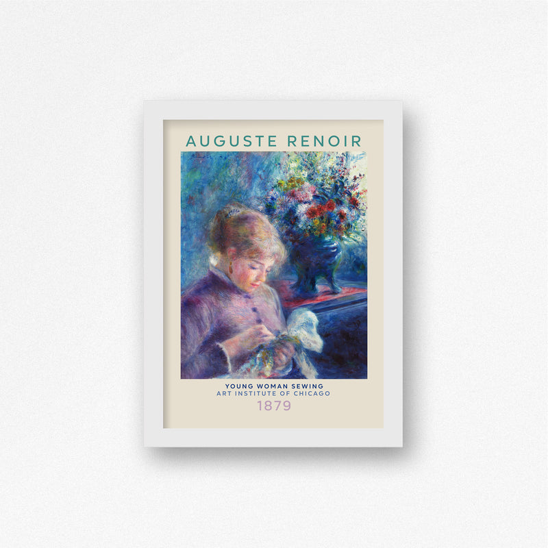 The French Print - Affiche Auguste Renoir - Jeune Femme qui Coud, 1879