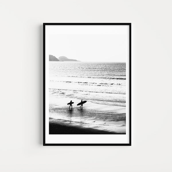 Surfers Californie photographie Noir & Blanc