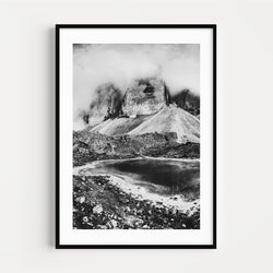 The French Print - Photographie Noir & Blanc Cloudy Mountain