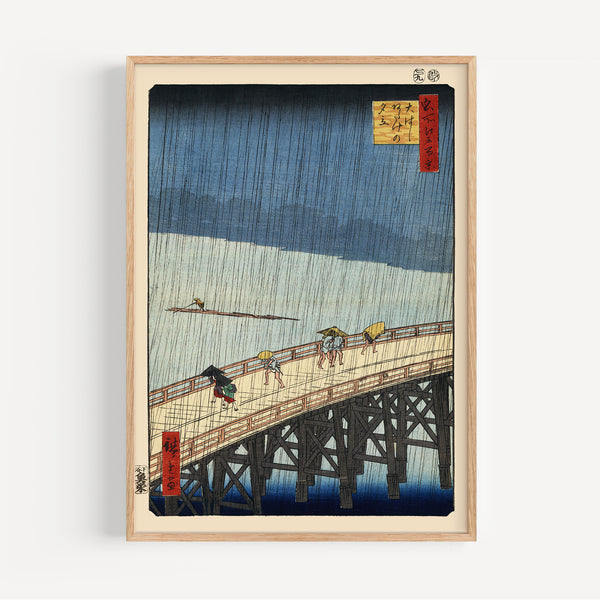 The French Print - Affiche Sudden Shower over Shin-Ōhashi - Utagawa Hiroshige, 1857