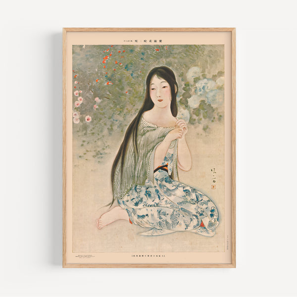 The French Print - Affiche The Time When Ajisai Bloom - Kaburagi Kiyokata