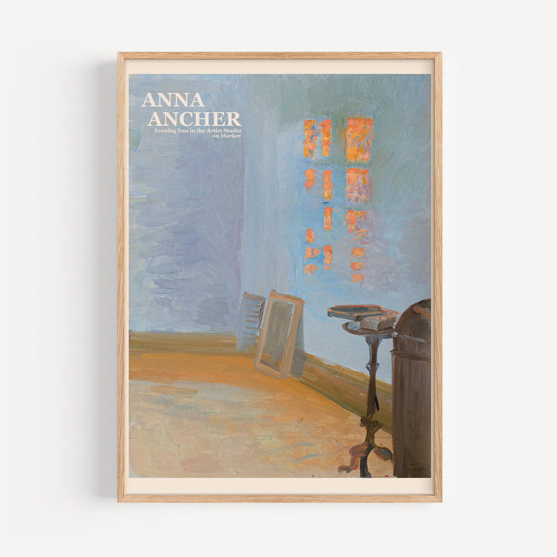 Affiche Anna Ancher - Evening Sun in the Artist Studio on Markev
