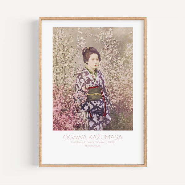 The French Print - Affiche Ogawa Kazumasa - Geisha & Cherry Blossom, 1889