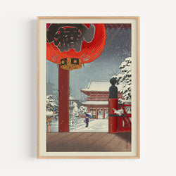 The French Print - Affiche A Winter Day at the Temple Asakusa - Tsuchiya Koitsu, 1938