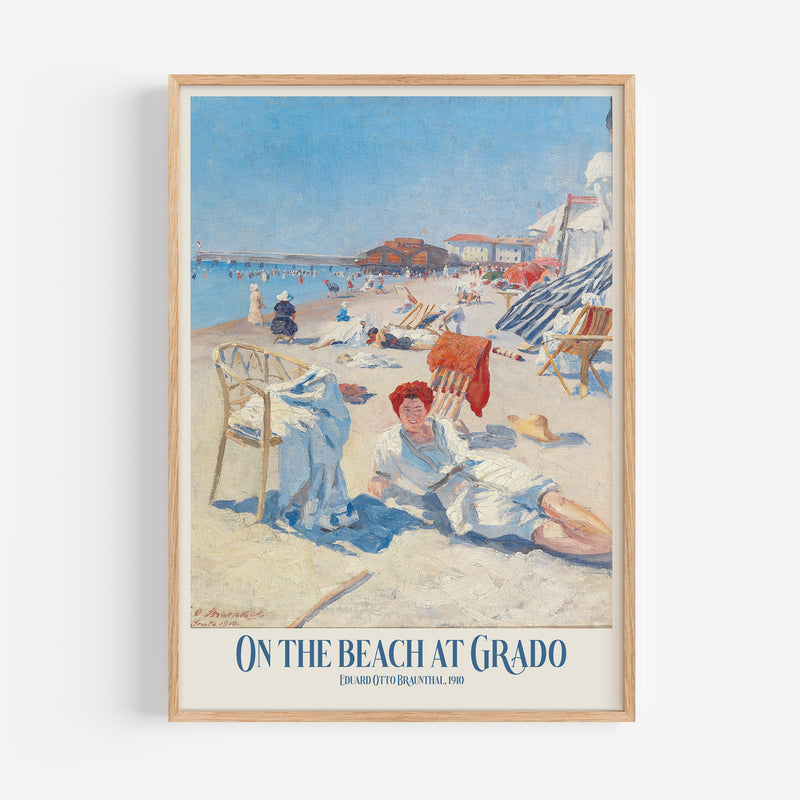 The French Print - Affiche On the beach at Grado -Eduard Otto Braunthal, 1910