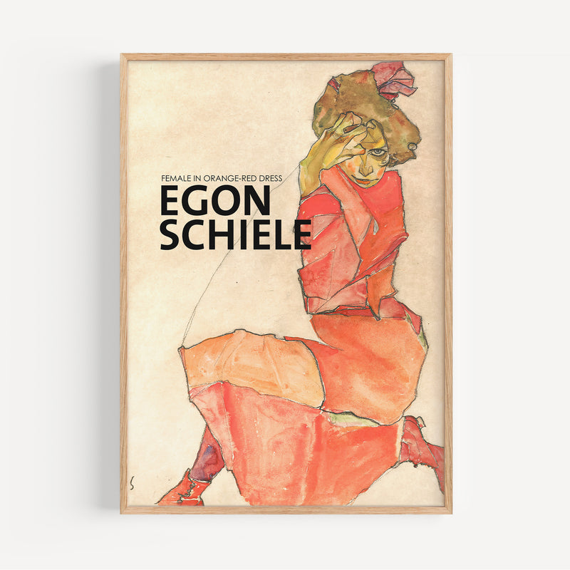 The French Print - Affiche Egon Schiele - Female in Orange-Red Dress
