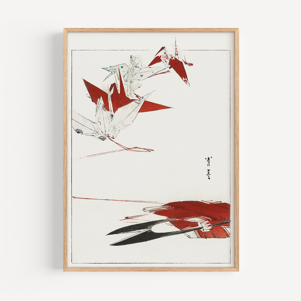 The French Print - Affiche Origami Birds - Bijutsu Sekai, 1893
