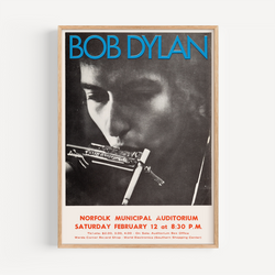 The French Print - Affiche Bob Dylan - Norfolk Municipal Auditorium